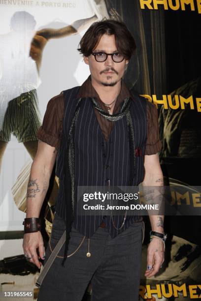 Johnny Depp attends the 'Rhum Express' Paris Premiere at Cinema Gaumont Marignan on November 8, 2011 in Paris, France.