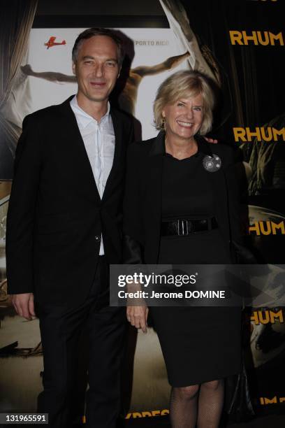 Catherine Ceylac and friend attend the 'Rhum Express' Paris Premiere at Cinema Gaumont Marignan on November 8, 2011 in Paris, France.