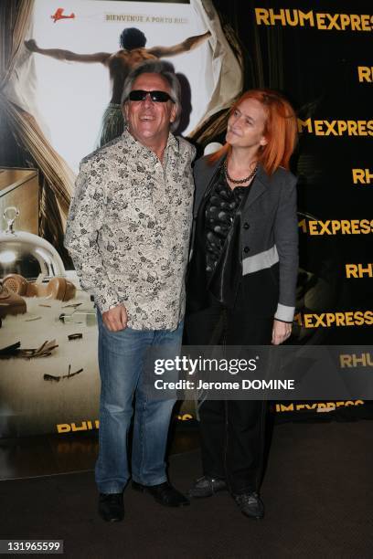 Gilbert Montagne and his wife attend the 'Rhum Express' Paris Premiere at Cinema Gaumont Marignan on November 8, 2011 in Paris, France.