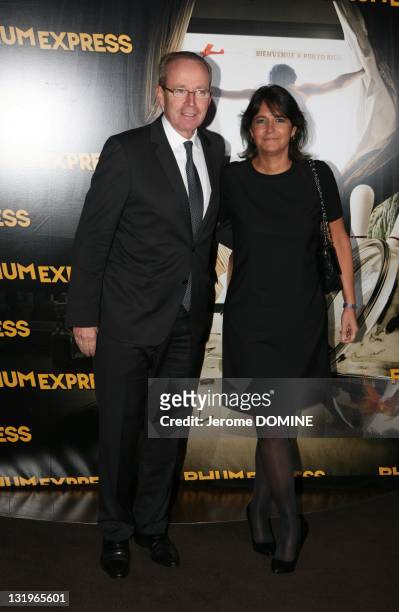 Valerie Expert and Renaud Donnedieu de Vabres attend the 'Rhum Express' Paris Premiere at Cinema Gaumont Marignan on November 8, 2011 in Paris,...