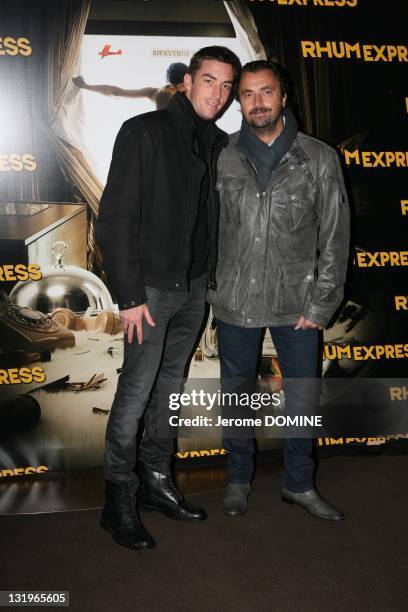 Henri Leconte and son Maxime attend the 'Rhum Express' Paris Premiere at Cinema Gaumont Marignan on November 8, 2011 in Paris, France.