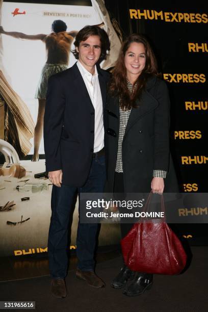 Anoushka Delon and her boyfriend attend the 'Rhum Express' Paris Premiere at Cinema Gaumont Marignan on November 8, 2011 in Paris, France.