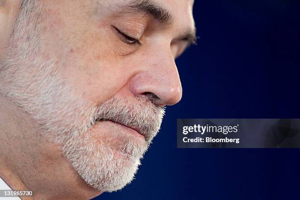 Ben S. Bernanke, chairman of the U.S. Federal Reserve, pauses while speaking at a small business and entrepreneurship conference in Washington, D.C.,...