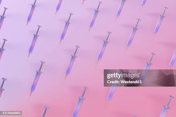 3d illustration of syringes pattern - vaccine stock illustrations