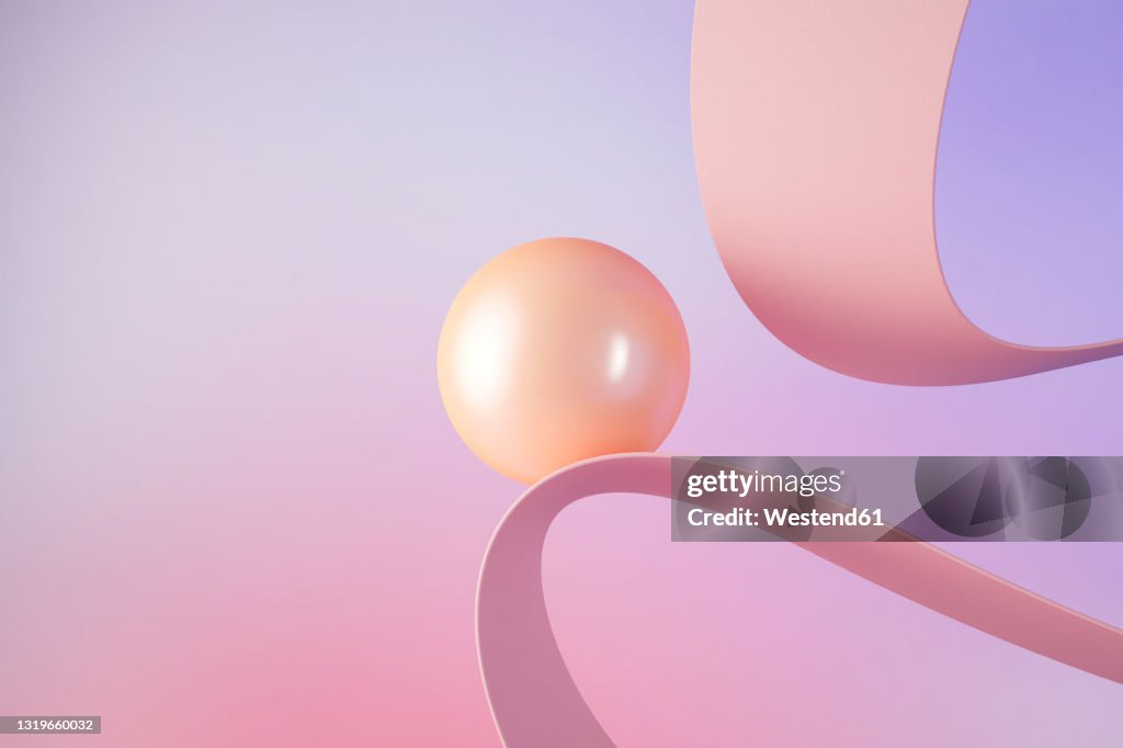 3D illustration of sphere on slide