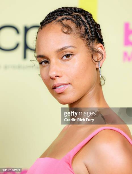 In this image released on May 23, Alicia Keys poses backstage for the 2021 Billboard Music Awards, broadcast on May 23, 2021 at Microsoft Theater in...