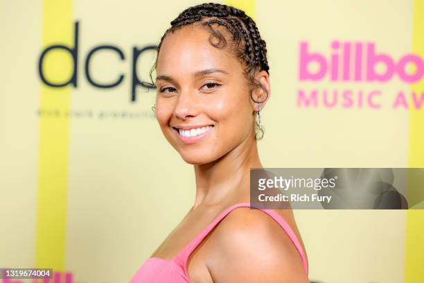 In this image released on May 23, Alicia Keys poses backstage for the 2021 Billboard Music Awards, broadcast on May 23, 2021 at Microsoft Theater in...