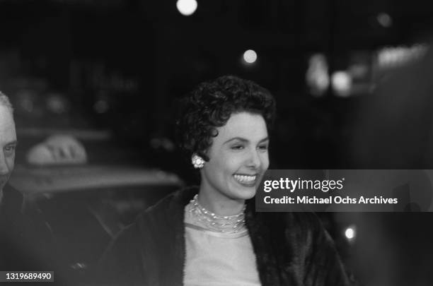 American actress and singer Lena Horne attends a fundraiser for the Actors Studio in the Manhattan borough of New York City, New York, circa 1955.