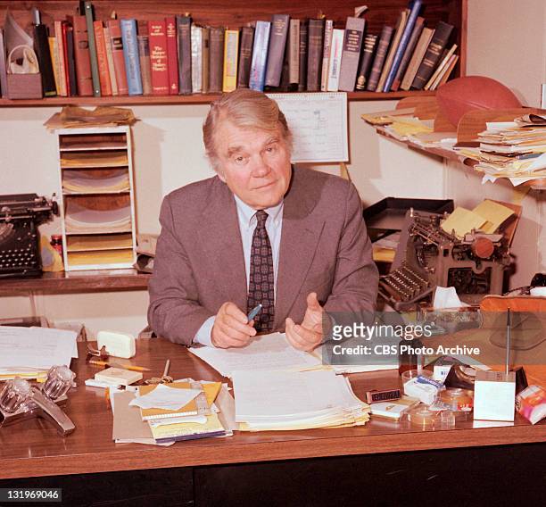 Andy Rooney, of CBS News' 60 Minutes, in his office. Image dated February 23, 1981.
