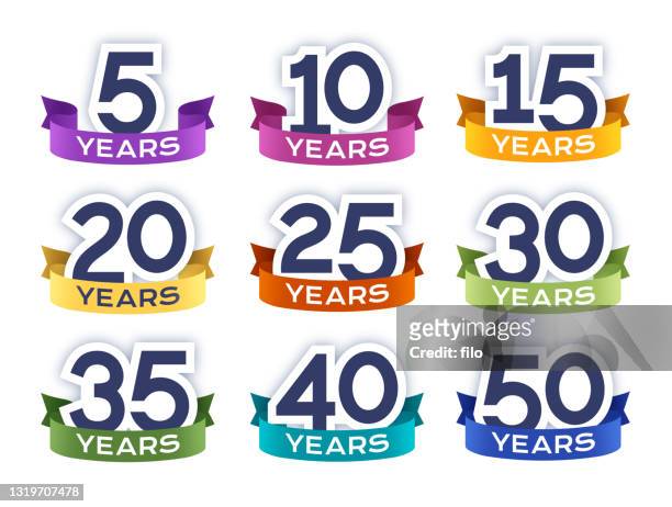 anniversary celebration year numbers - anniversary stock illustrations