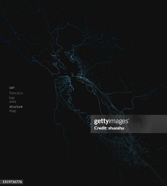 illustrations, cliparts, dessins animés et icônes de conception de carte de modèle d’illustration d’art, région de compartiment de san francisco - silicon valley