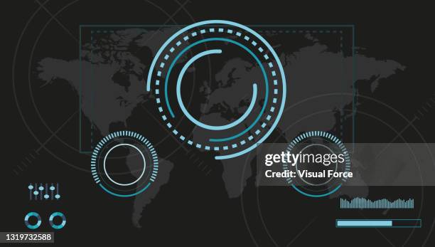 hud futuristic blue user interface, dashboard display virtual reality technology screen, target - dashboard screen stock illustrations