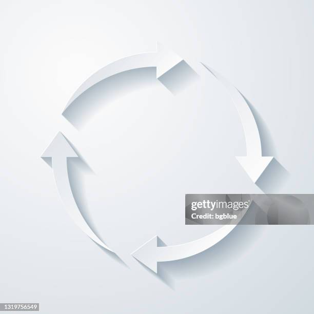 reload. icon with paper cut effect on blank background - gray background stock illustrations