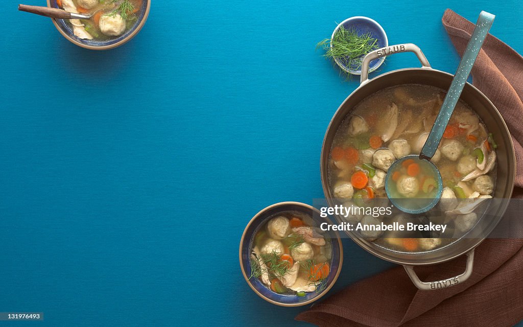 Large Pot of Matzo Ball Soup
