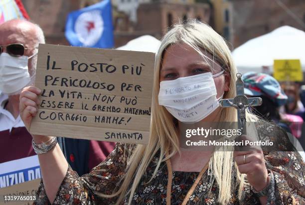 Tenth edition of the March for Life against abortion and the Ddl Zan, organized by pro life associations in via dei Fori Imperiali. Rome , May 22nd,...
