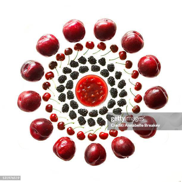 Wheel of Plums, Cherries, and Blackberries