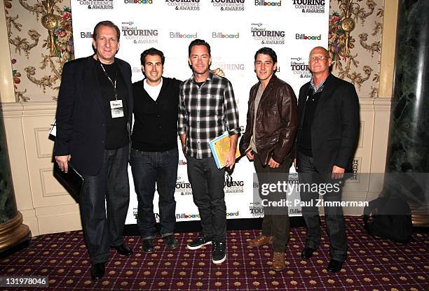 Peter Katsis, Jared Paul, Darryl Eaton, Jonathan Knight and Brad Wavra attends the 2011 Billboard Magazine Touring Conference: "Road Cases: Artist...