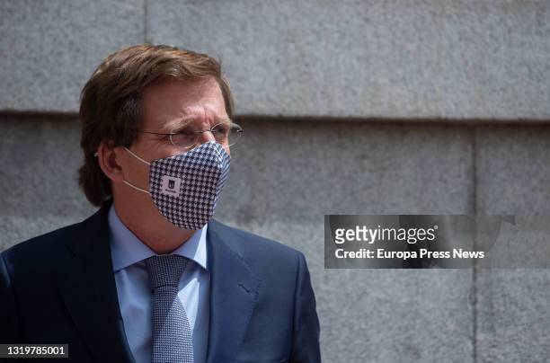 The mayor of Madrid, Jose Luis Martinez-Almeida, at the ceremony of the unveiling of a plaque in homage to the Polish Home, on 24 May, 2021 in...