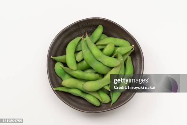 boiled edamame - edamame stock pictures, royalty-free photos & images