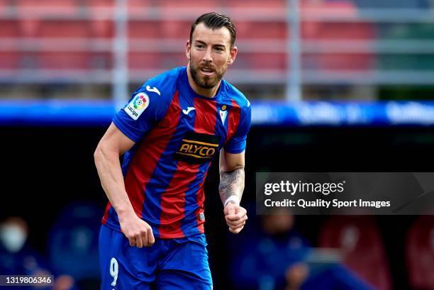 Sergi Enrich of Eibar looks on during the La Liga Santander match between SD Eibar and FC Barcelona at Estadio Municipal de Ipurua on May 22, 2021 in...