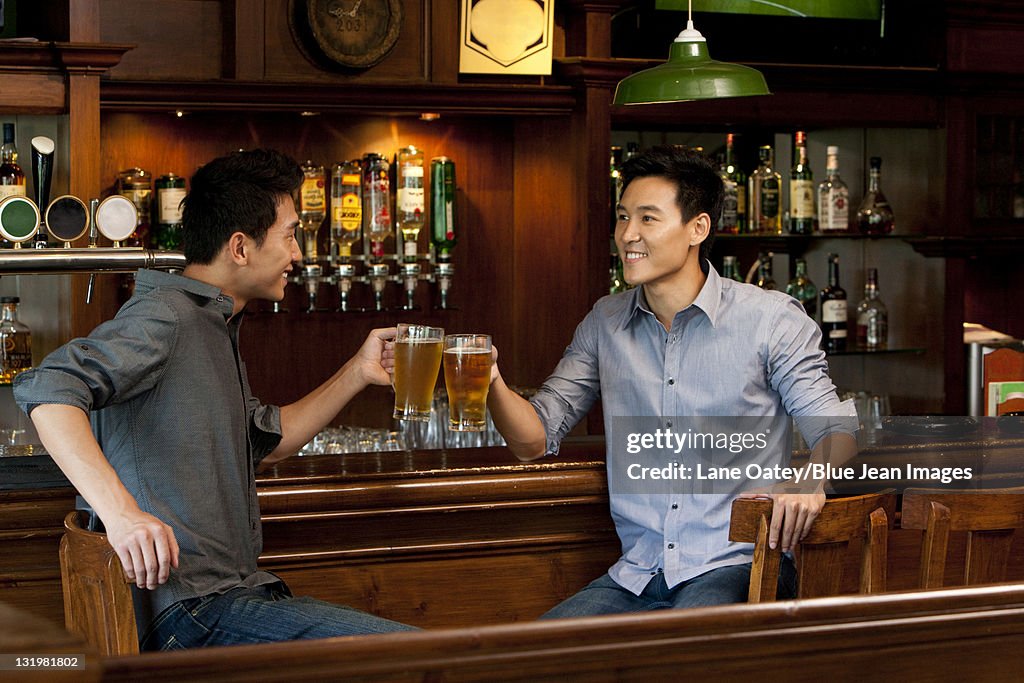 Friends Relaxing at a Bar