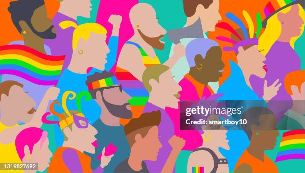 fun charakter styled lgbtqia pride - stolz stock-grafiken, -clipart, -cartoons und -symbole