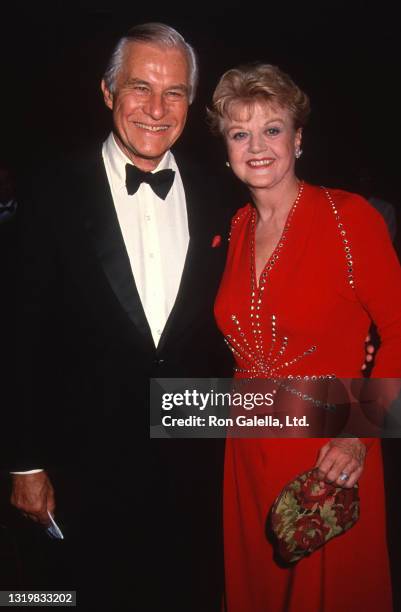 Peter Shaw and Angela Lansbury attend Pacific Center For HIV/AIDS Counseling Benefit at the Bonaventure Hotel in Los Angeles, California on September...