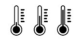 Thermometer icon set. Simple design.