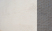 White brick wall corner