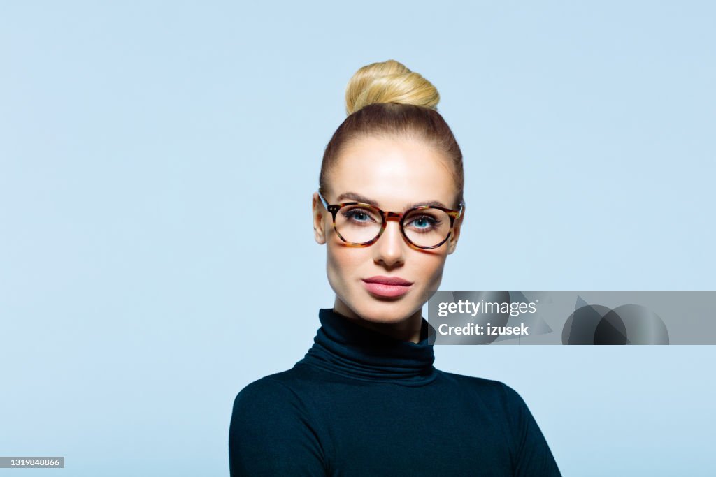 Headshot of confident elegant woman