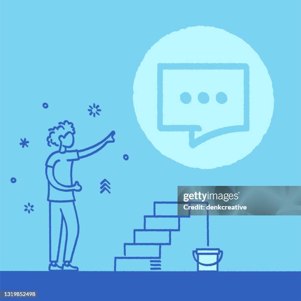 hand-drawn continuous feedback vector illustration - translator stock illustrations