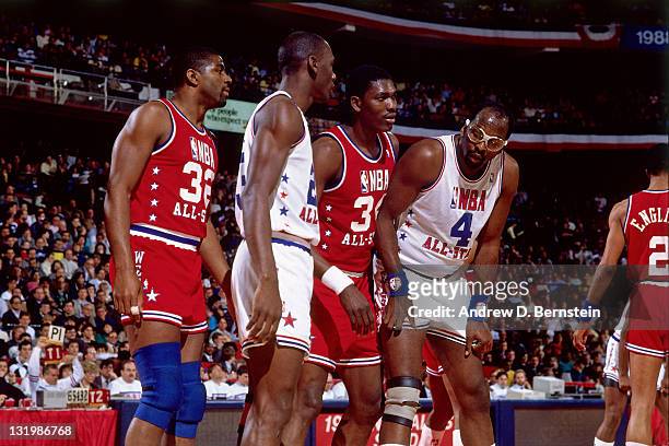 Dominique Wilkins 21 Magic Johnson All Star Game White Basketball Jersey  1988 Midsummer Night's Magic Charity Event — BORIZ