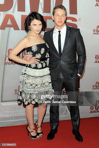 Ginnifer Goodwin and Josh Dallas attend the 45th annual CMA Awards at the Bridgestone Arena on November 9, 2011 in Nashville, Tennessee.