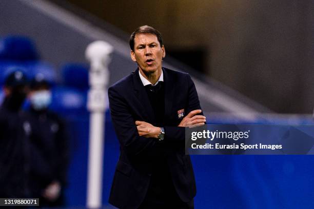 Rudi Garcia Olympique Lyon Head Coach during the Ligue 1 match between Olympique Lyon and OGC Nice at Groupama Stadium on May 23, 2021 in Lyon,...