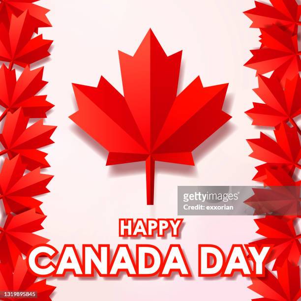 canada day - canadian maple leaf icon stock illustrations