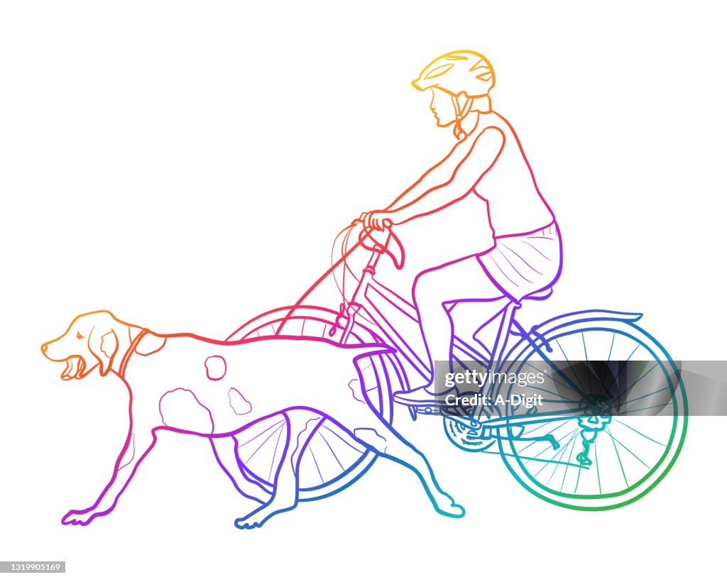 Running And Cycling Rainbow
