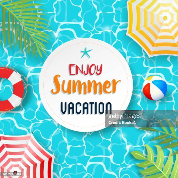 summer pool background - summer stock illustrations