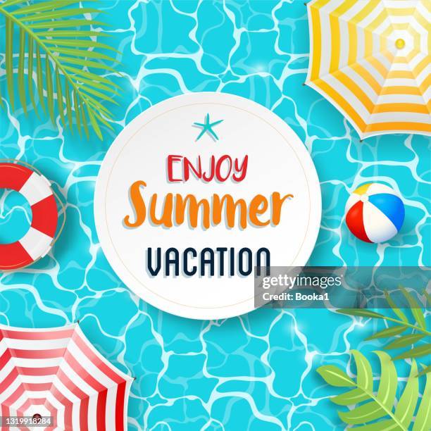 summer pool background - beach party stock illustrations