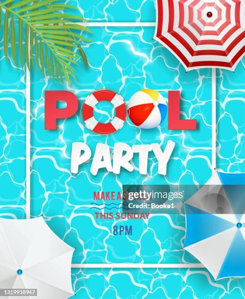 サマープールパーティーチラシ - pool party点のイラスト素材／クリップアート素材／マンガ素材／アイコン素材