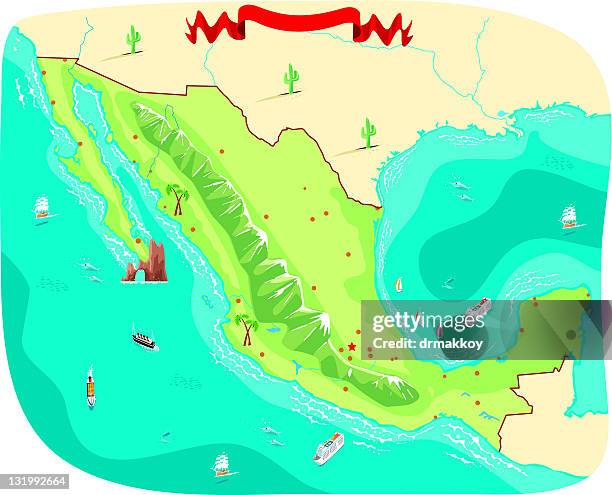 bildbanksillustrationer, clip art samt tecknat material och ikoner med mexico map - los cabos