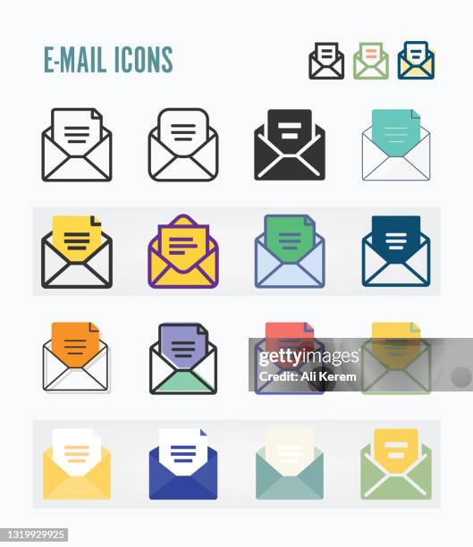 e-mail icon packs - yellow envelope stock illustrations