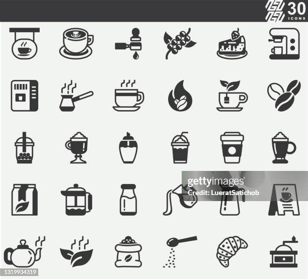 coffee and tea ,coffee shop ,drink silhouette icons - taiwan icon stock illustrations