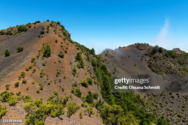 beautiful volcanic landscape near la hoya de fireba volcano in el hierro. - hierro stock pictures, royalty-free photos & images