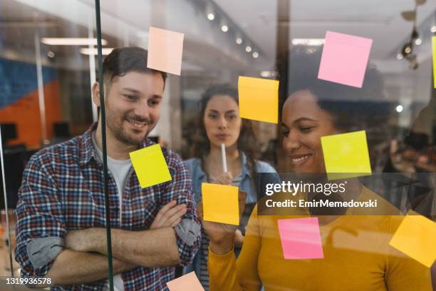 Sticky Notes Discussion Sticky Notes Meeting Photos and Premium High Res Pictures - Getty Images