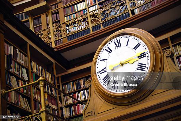 old clock in the library - marlborough stock pictures, royalty-free photos & images