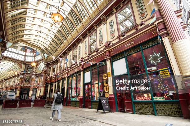 Neon signs on display during the "Gods Own Junkyard's" exhibition photocall at Leadenhall Market on May 25, 2021 in London, England.