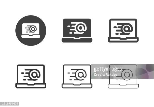 online express mail icons - multi series - fast form stock illustrations