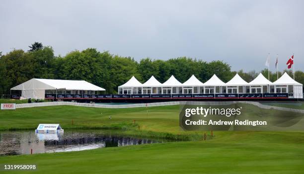 General view of the 18th hole during a practice day prior to the start of Made in HimmerLand presented by FREJA at Himmerland Golf & Spa Resort on...