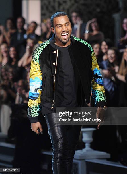Kanye West performs during the 2011 Victoria's Secret Fashion Show at the Lexington Avenue Armory on November 9, 2011 in New York City.