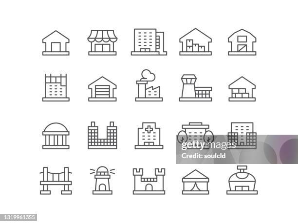 buildings icons - county courthouse stock illustrations